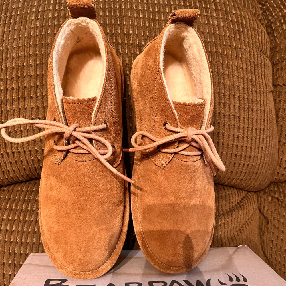 BearPaw Women's Tan Suede Ankle Boots